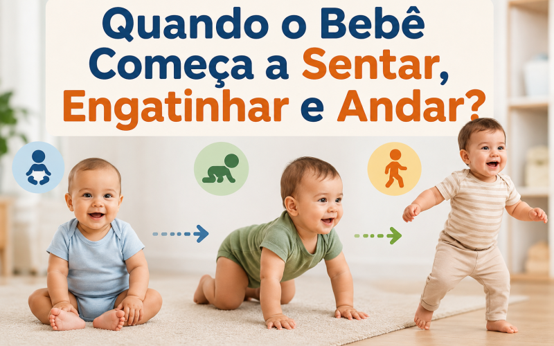 Quando o Bebê Começa a Sentar, Engatinhar e Andar?